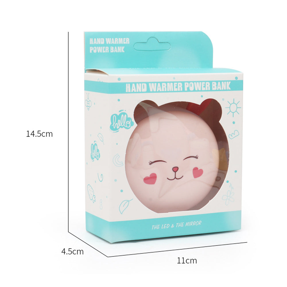 3-in-1 Hand Warmer, Power Bank & LED Makeup Mirror