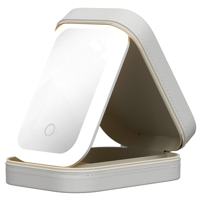 Makeup Organizer Box With Dimmable LED Touch Mirror