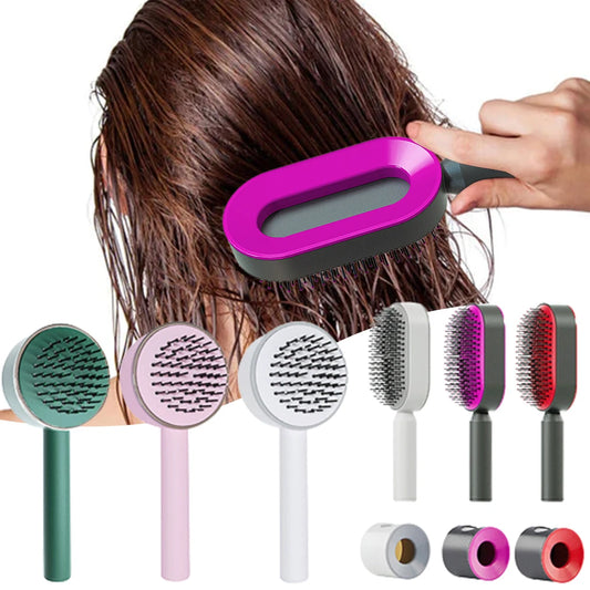 Self-Cleaning Hair Brush – Scalp Massage & Anti-Static