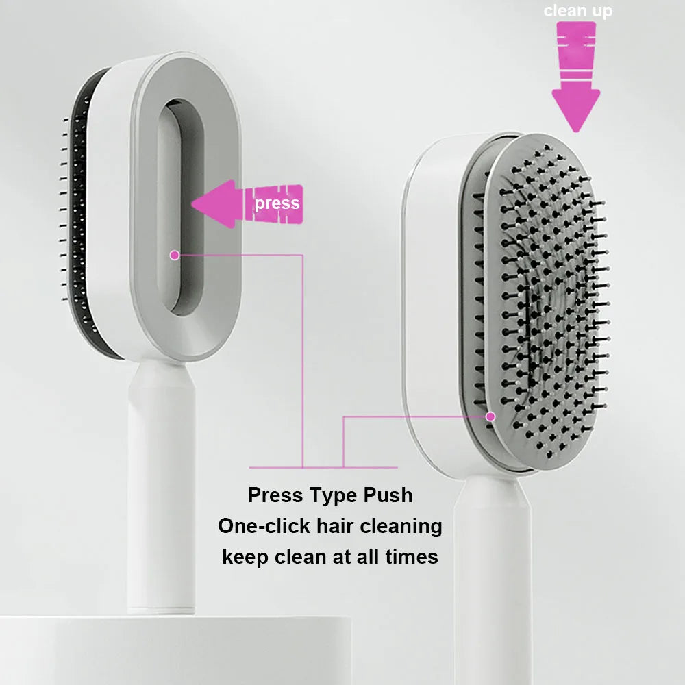 Self-Cleaning Hair Brush – Scalp Massage & Anti-Static