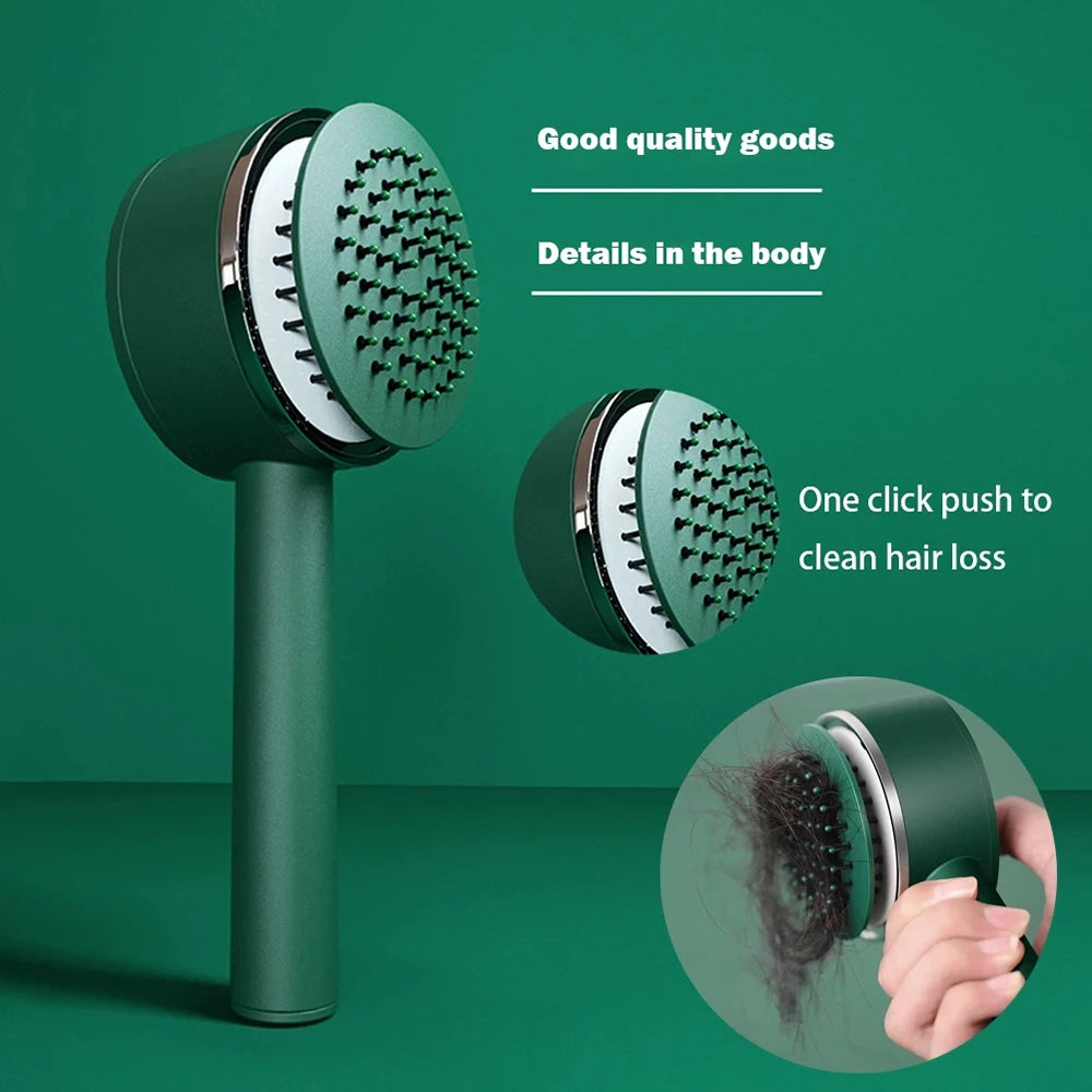 Self-Cleaning Hair Brush – Scalp Massage & Anti-Static