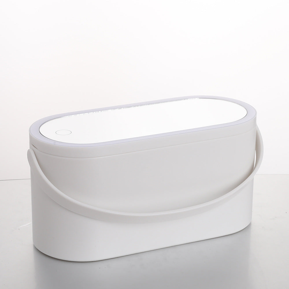 Portable Makeup Organizer with USB LED Mirror