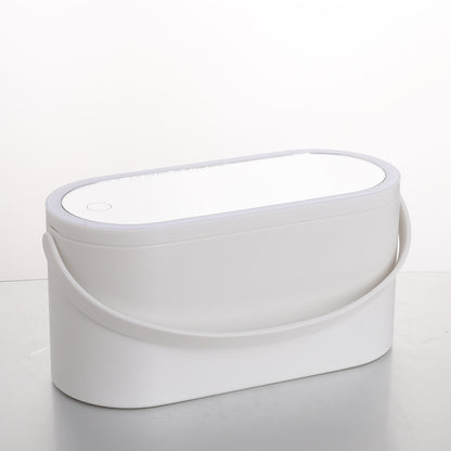 Portable Makeup Organizer with USB LED Mirror